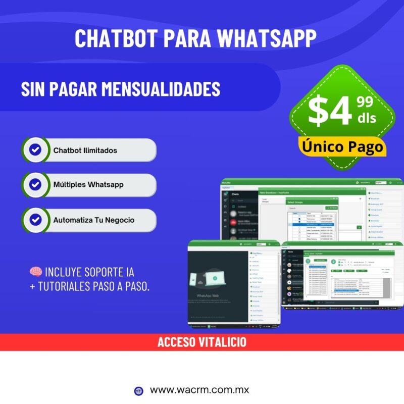 WACRM - Software vitalicio para automatizar WhatsApp
